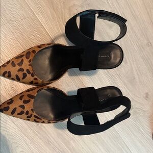 Steven By Steve Madden Leopard and Black Heels